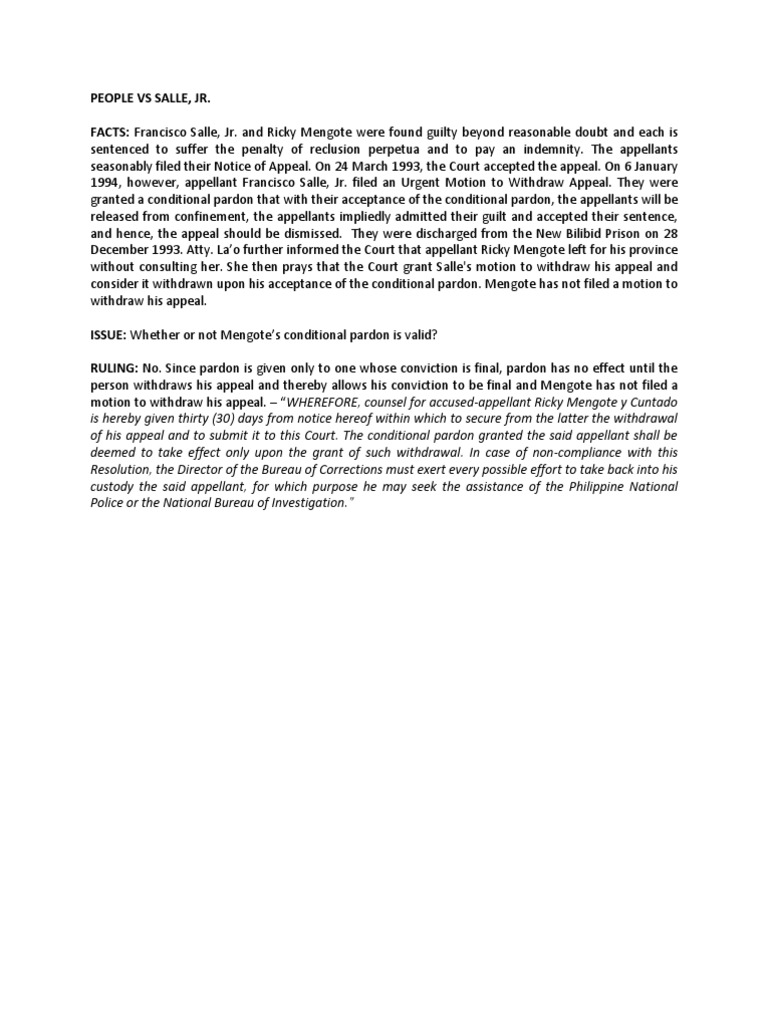 Legal Implications of Conditional Pardons | PDF | Pardon | Sentence (Law)