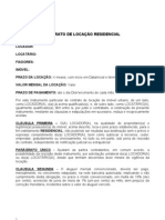 Modelo de Contrato de Locaçao Residencial - FIANÇA
