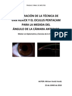 Comparación Van Herick y Pentacam ángulo cámara anterior