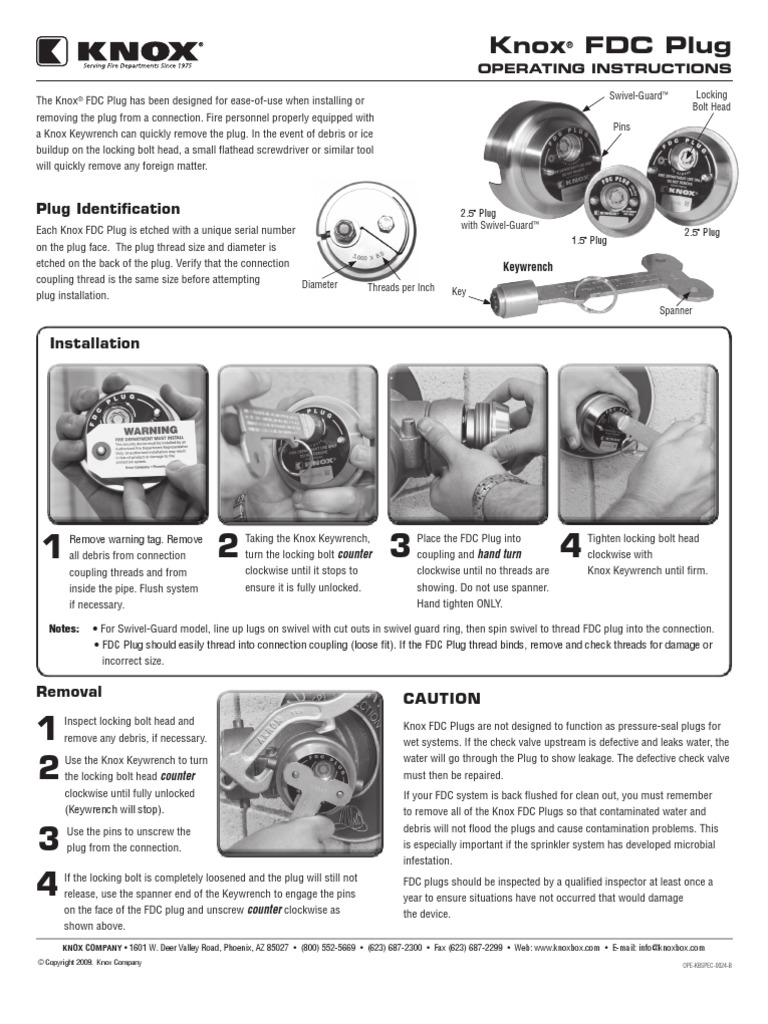 Knox FDC Lockable Plug Firefighter Screw Electrical Connector