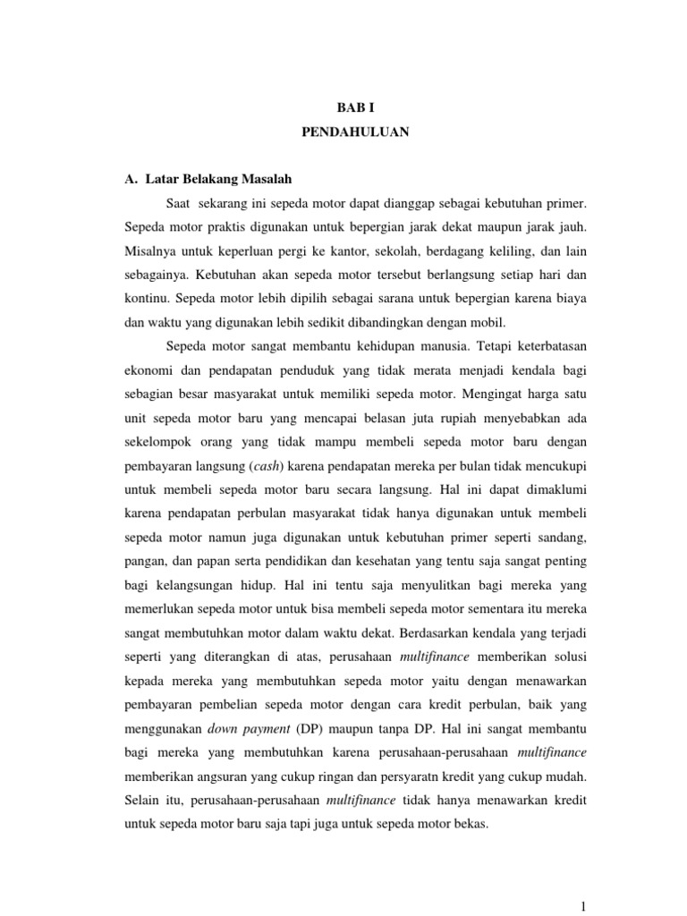 Makalah Sepeda Motor Bekas Makalah Sepeda Motor Bekas