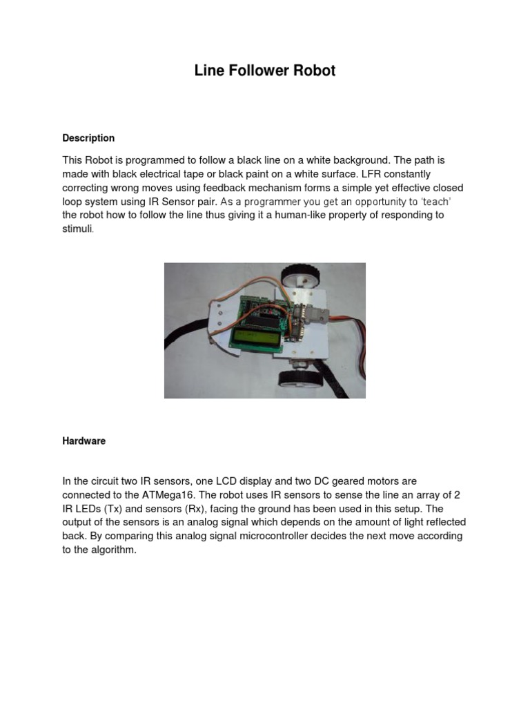 Repaort Line Follower Robot | PDF | Robot | Robotics