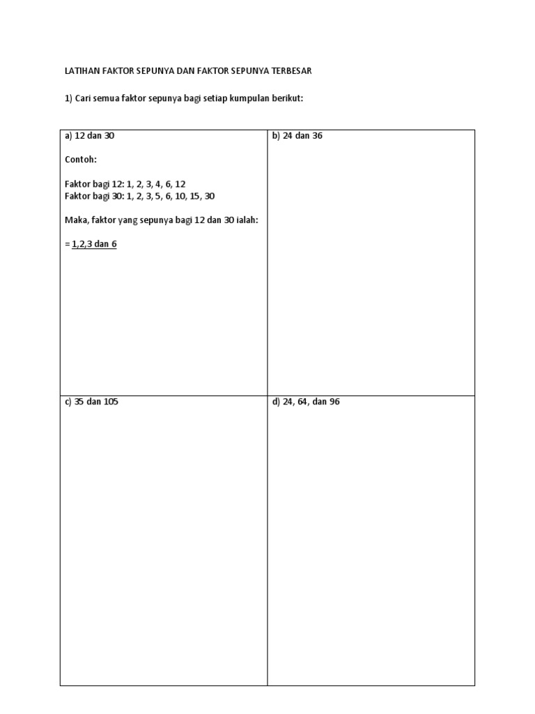 Matematik Tingkatan 1 Faktor Dan Gandaan Lessons Blendspace