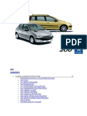 Peugeot 206 Manuel D'utilisation (2002) | PDF | Moteur diesel ...