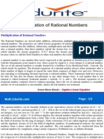 Multiplication of Rational Numbers
