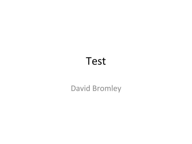 Test Document by David Bromley | PDF