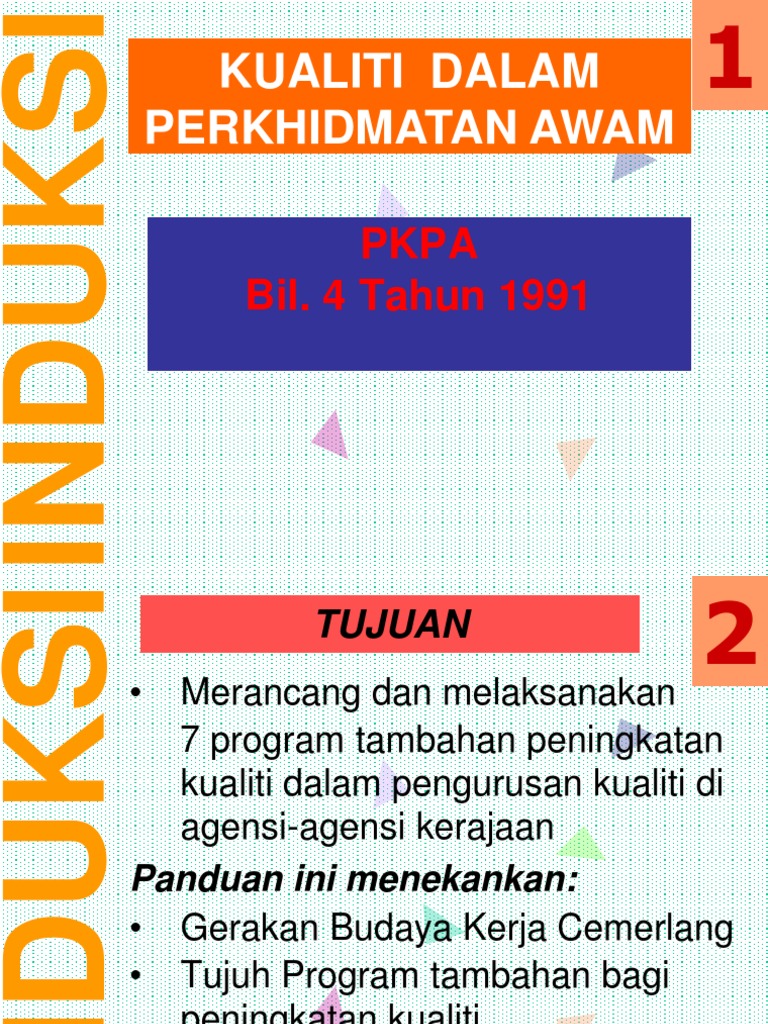 Kualiti Dalam Perkhidmatan Awam Pkpa Bil 4 Tahun 1991