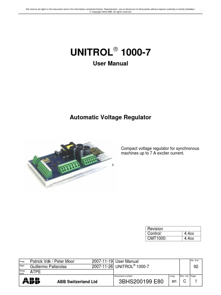 Manual unitrol 1000 pdf generator