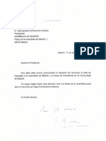 Carta de Renuncia de Esperanza Aguirre