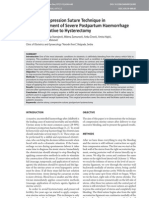 Compression Suture Technique Stops Severe Postpartum Haemorrhage