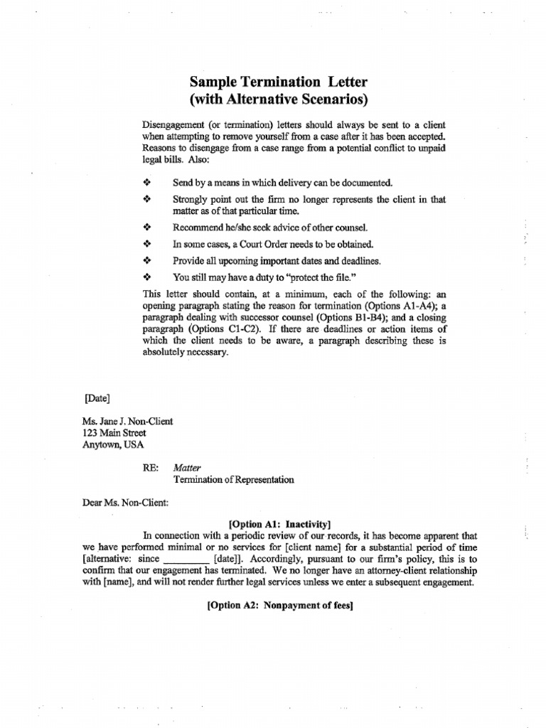 Termination LEtter | PDF | Practice Of Law | Lawsuit