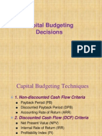 Capital Budgeting Decisions