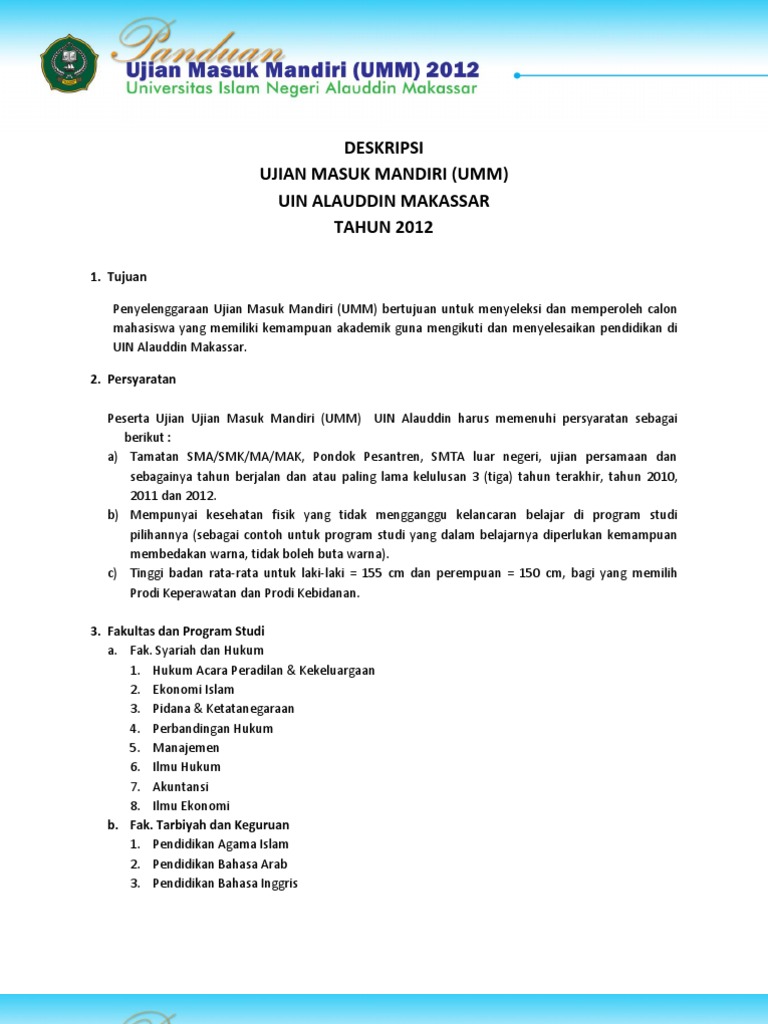 Contoh Soal Ujian Mandiri Uin Alauddin Makassar Contoh Contoh Soal Ujian Mandiri Uin Alauddin Makassar Contoh