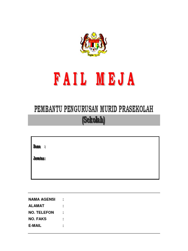 Fail Meja Ppm Prasekolah