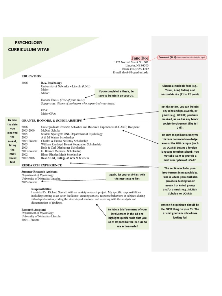 Psi Chi's CV Writing Guide | Teaching Assistant | Motivation