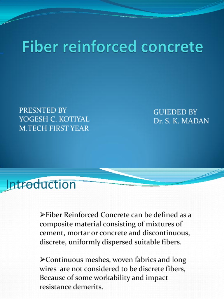Fiber Reinforced Concrete | PDF | Reinforced Concrete | Concrete