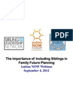 Sibling Leadership Network Webinar with Autism NOW September 4, 2012