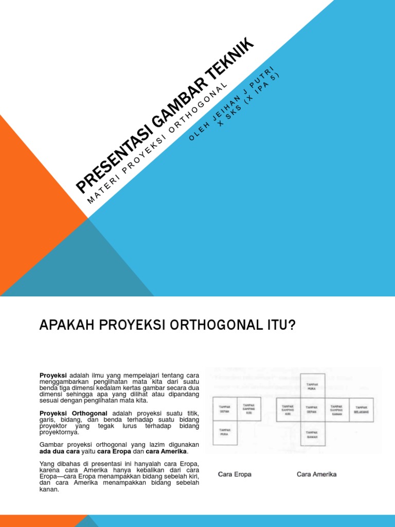 Proyeksi Orthogonal dalam Gambar Teknik | PDF