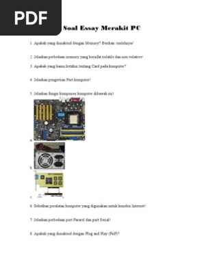 Jawaban Soal Essay Merakit Pc