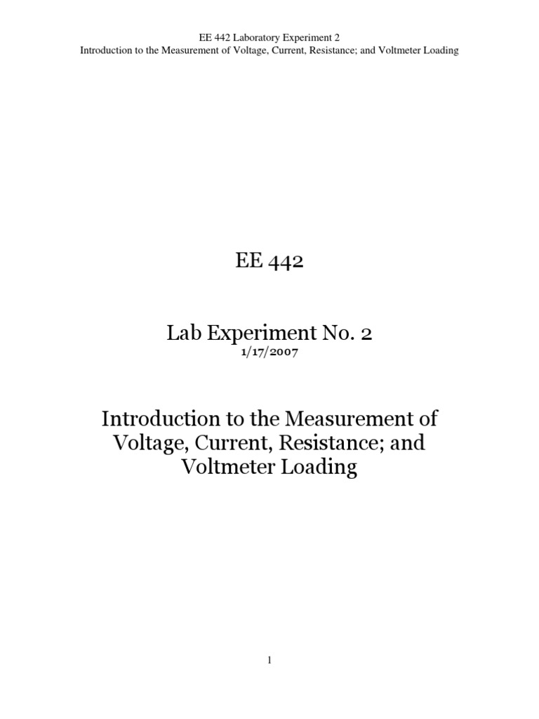 Voltage Measurement in EE 442 Lab | PDF | Science & Mathematics