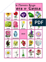 Little Flowers and Gems Bingo Cards