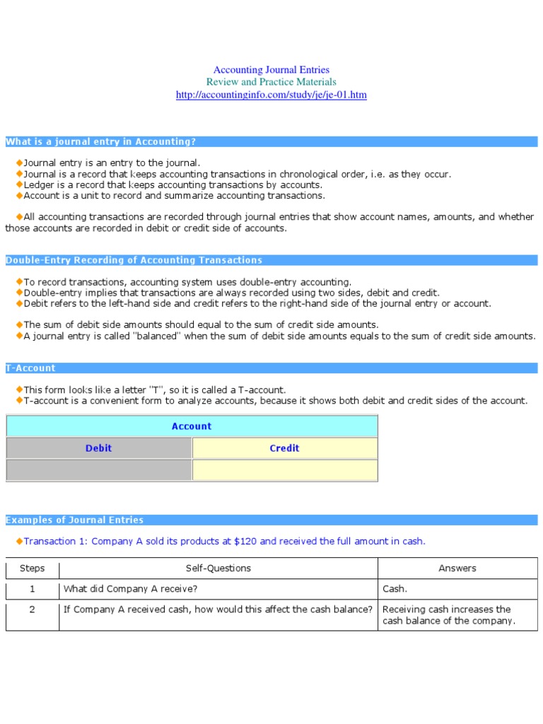 Accounting Journal Entry Examples | PDF | Debits And Credits | Accrual