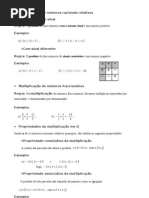 Multiplicação de números racionais relativos