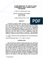 High temperature rheology of tomato puree and starch