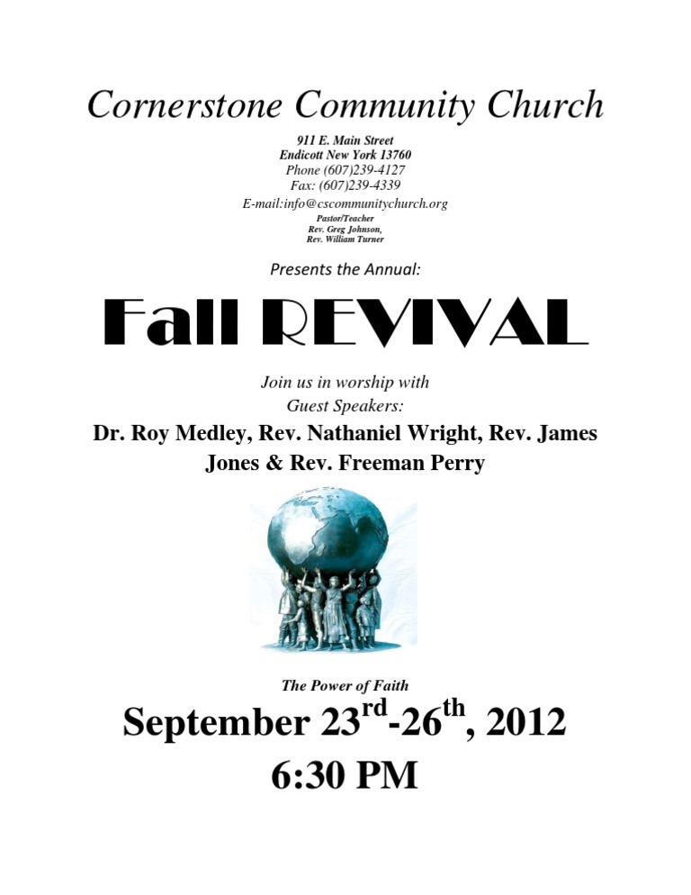 Cornerstone Community Church Fall Revival | PDF | Religion & Spirituality