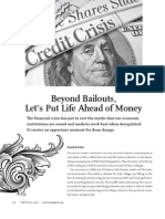 Beyond Bailouts, Let's Put Life Ahead of Money