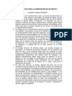 DIEZ PISTAS PARA LA COMPOSICIÓN DE UN ENSAYO