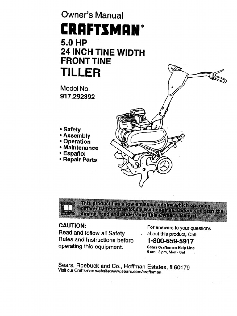 Craftsman Tiller PDF Internal Combustion Engine Motor Oil