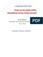 Deductions Made While Calculating Gross Income - Income Tax