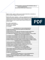 Ficha de Validaciòn y Evaluación de Una Aplicación Informática para La Gestión Administrativa