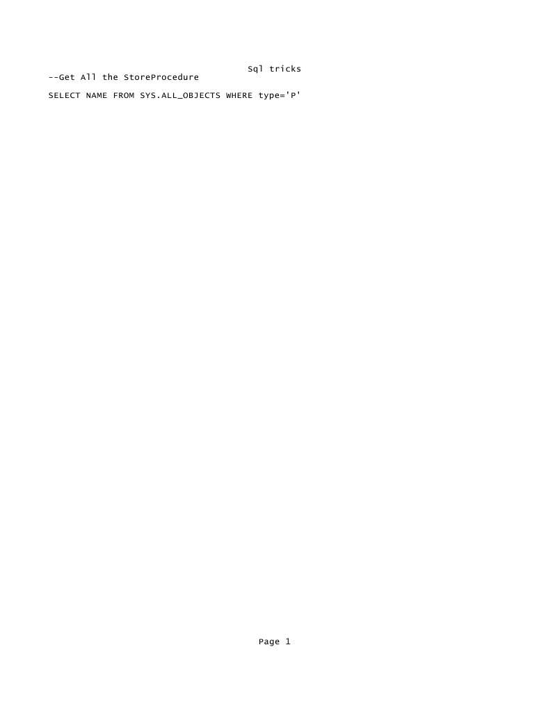 SQL Tricks | PDF