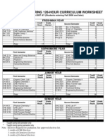 Chemical Engineering 128-Hour Curriculum Worksheet: Freshman Year