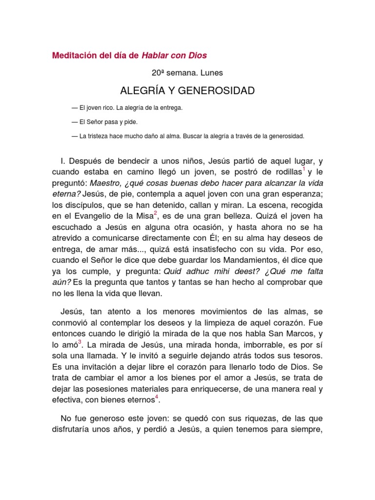 Alegría y Generosidad en la Fe | PDF | Amor | Pecado
