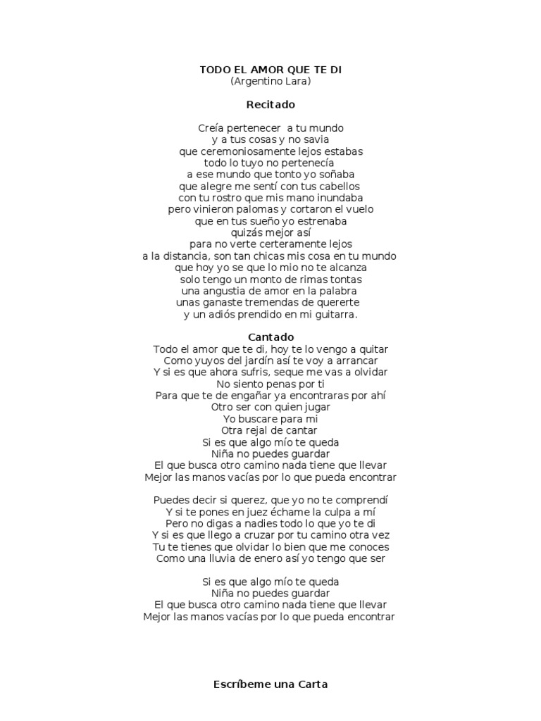 Letras de Temas | PDF | Soledad | Amor