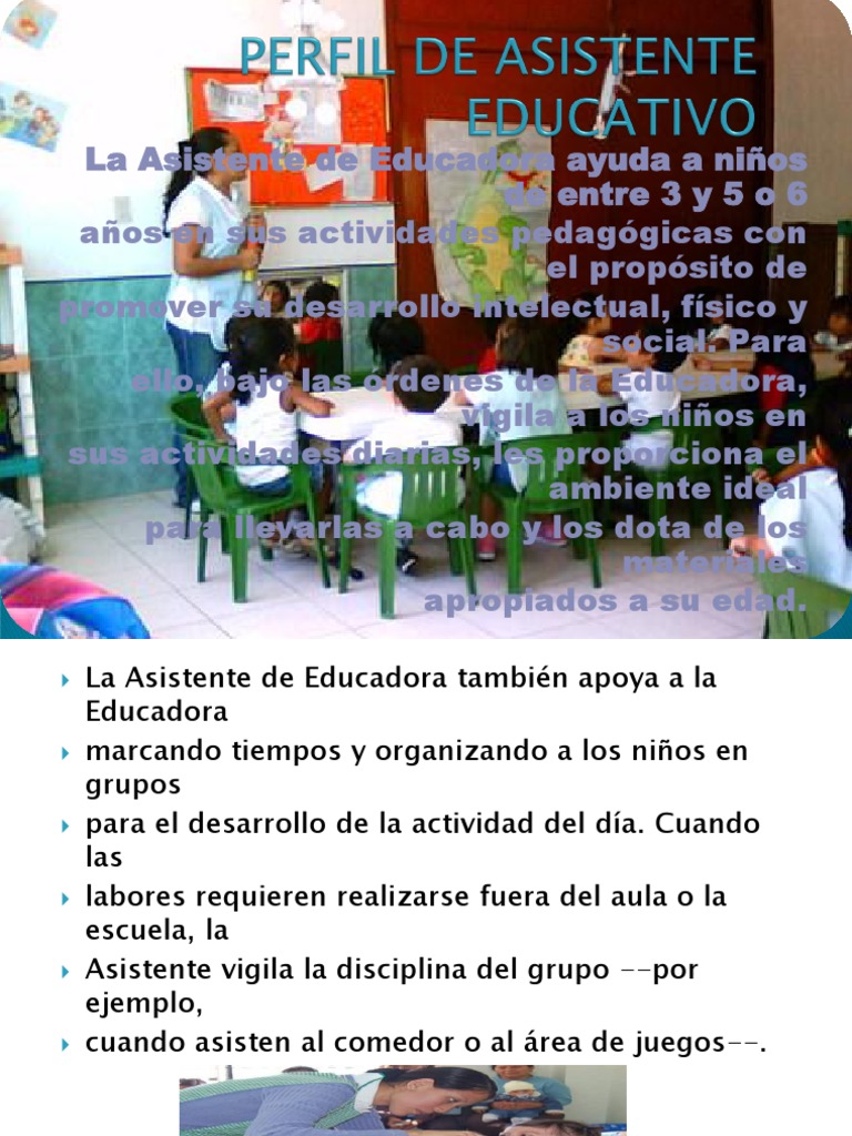 Funciones del Asistente Educativo | PDF | Educación de la primera ...