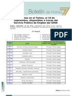 Vacantes en El Tolima, Al 19 de Septiembre, Disponibles A Través Del Servicio Público de Empleo Del SENA