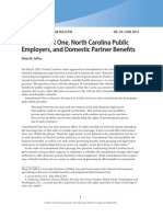Amendment One, North Carolina Public Employers and Domestic Partner Benefits