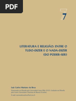 LITERATURA E RELIGIÃO ENTRE O TUDO-DIZER E O NADA-DIZER (DO PODER-SER) REVISTA CIÊNCIAS DA RELIGIÃO – HISTÓRIA E SOCIEDADE