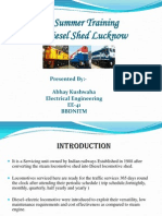 Summer Training Diesel Shed Lucknow: Presented By:-Abhay Kushwaha Electrical Engineering EE-41 Bbdnitm