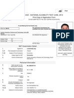 Ugc - National Eligibility Test June, 2012 Print Copy of Application Form