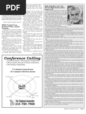 Ingle, legendary actor and Beverly High drama teacher, passes at 84--Beverly Hills Weekly, Issue #677