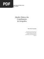 Quadro síntese de contribuições de geógrafos
