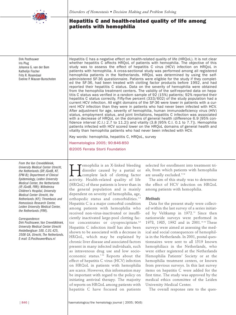 Hepatitis C and Health-Related Quality of Life Among Patients With ...