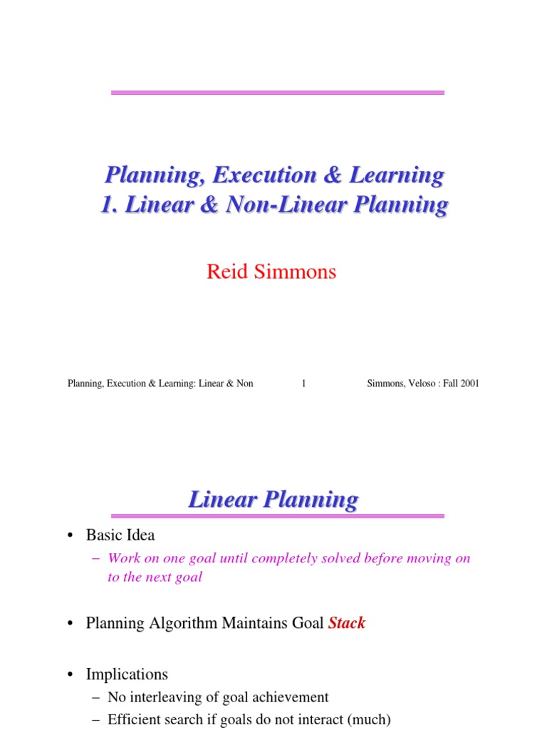 What Is Non Linear Planning In Ai