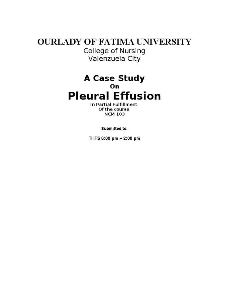 Case Study Pleural Effusion | PDF | Larynx | Lung