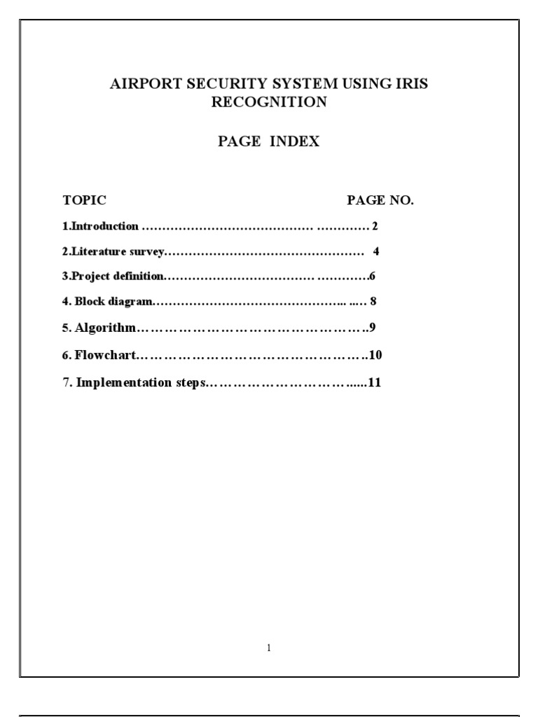 Airport Security System Using Iris Recognition | PDF | Biometrics ...
